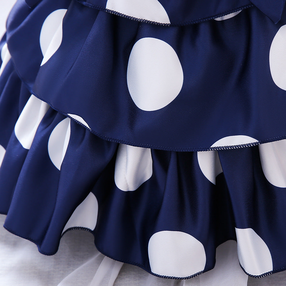 Puffy Cartoon Princess Dress for Girls – Tiered Ruffle Ball Gown for Parties & Celebrations
