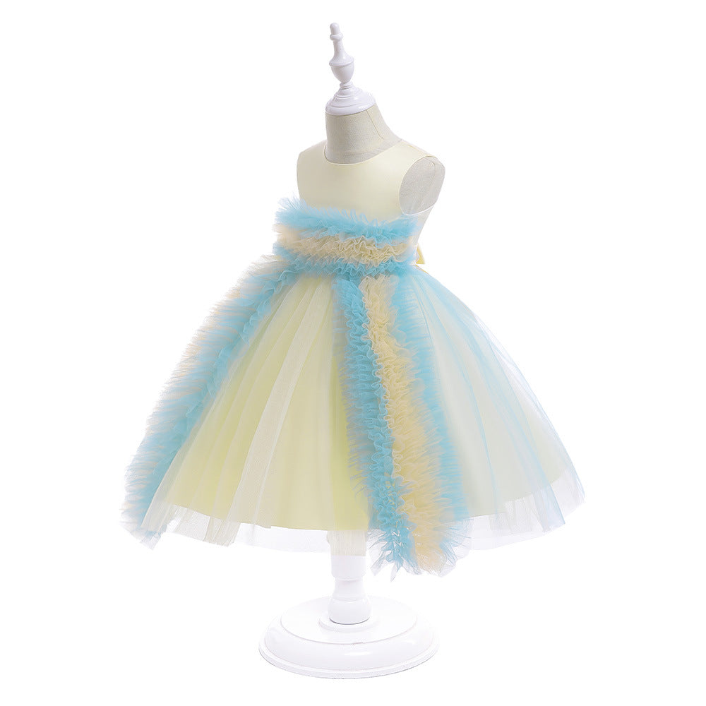 Champagne A-Line Tulle Flower Girl Dress for Parties & Weddings (3-10 Years)
