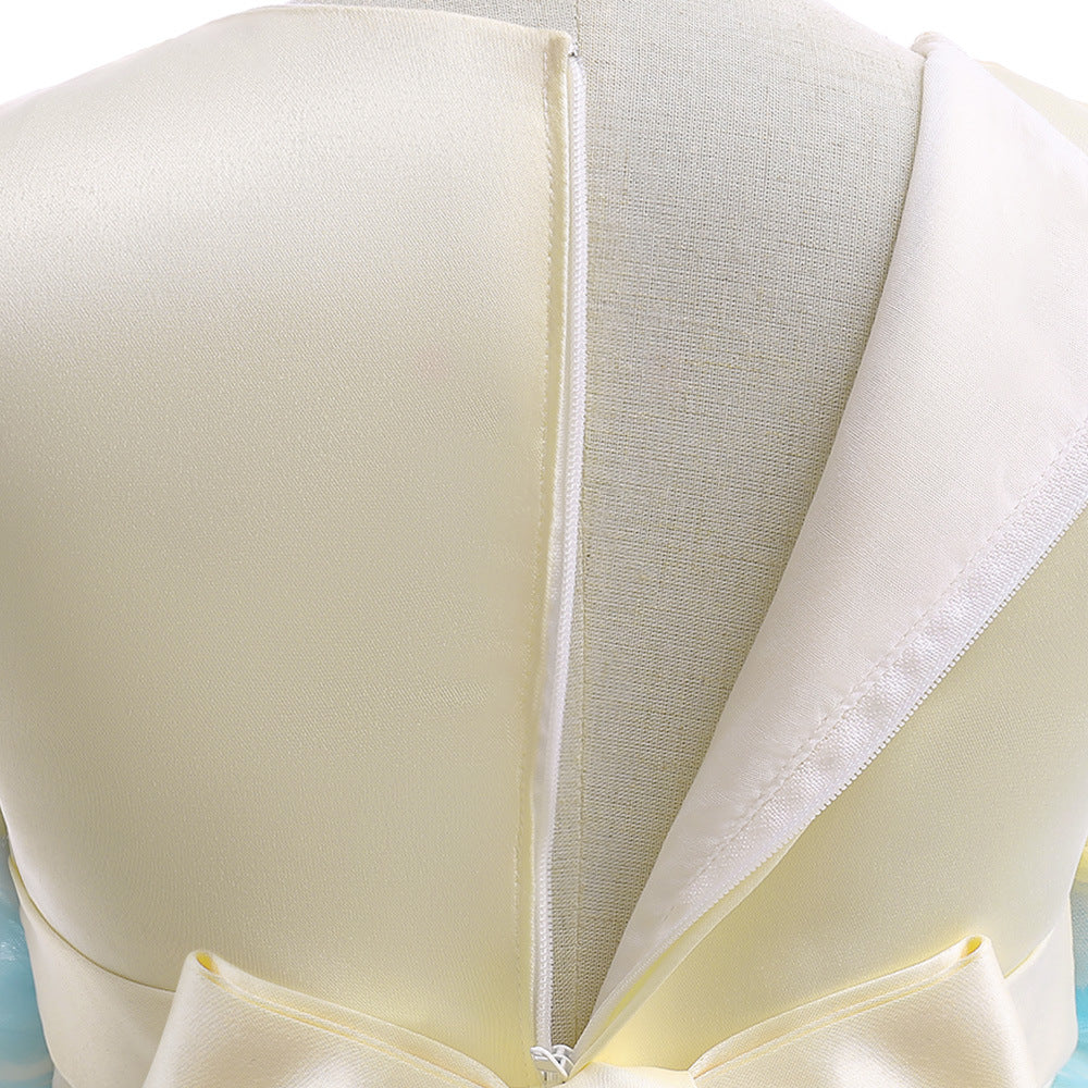 Champagne A-Line Tulle Flower Girl Dress for Parties & Weddings (3-10 Years)