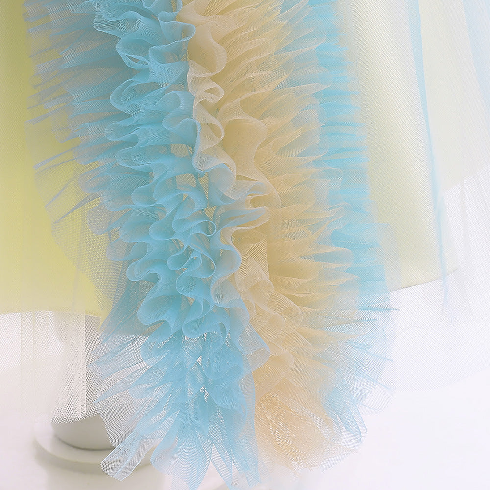 Champagne A-Line Tulle Flower Girl Dress for Parties & Weddings (3-10 Years)