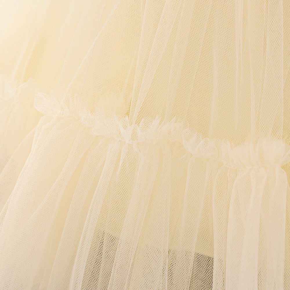 Champagne Puffy Tulle Princess Dress for Girls | Ball Gown Flower Girl Dress
