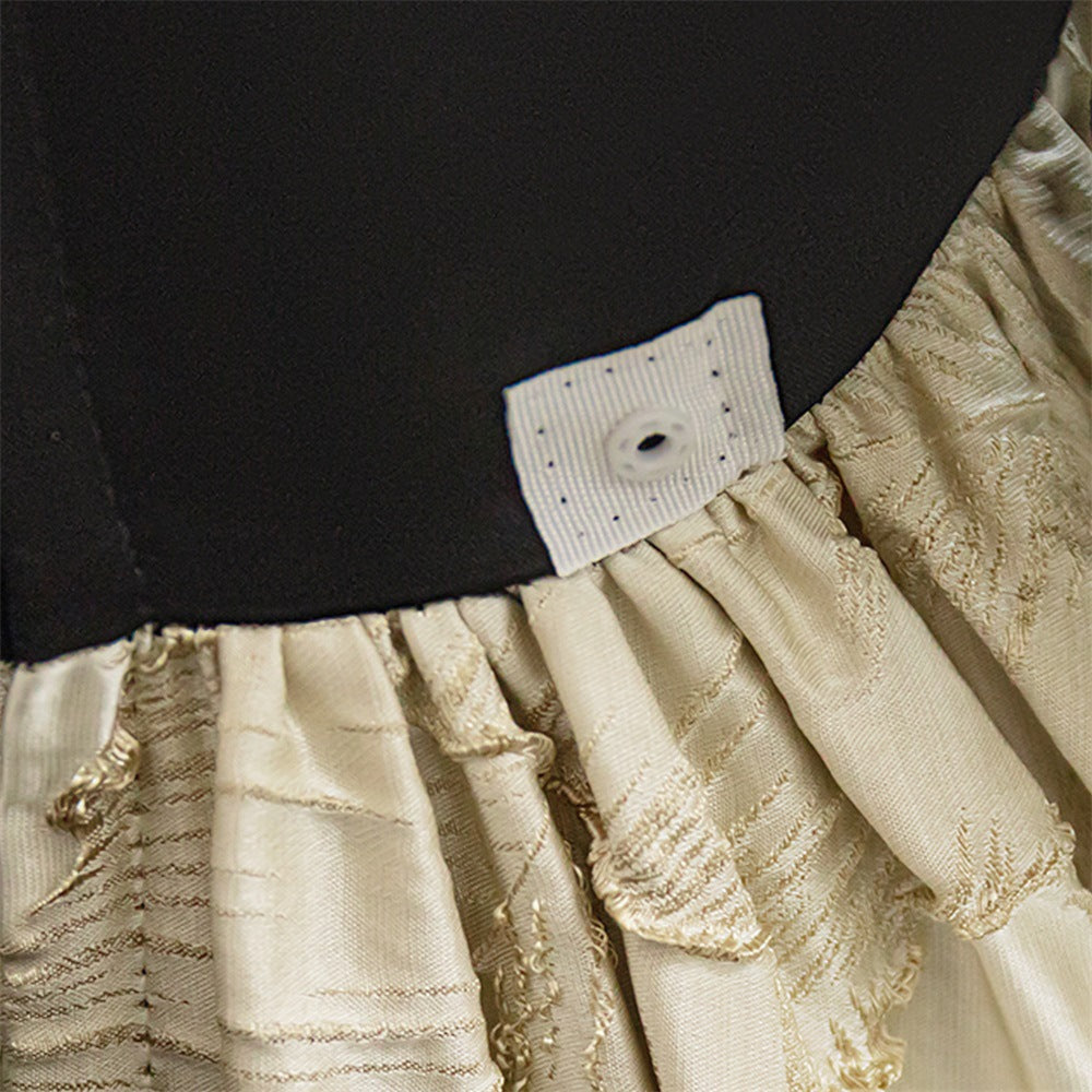 Champagne Princess Dress for Baby Girls – A-Line Satin Party Dress with Bow & Embroidery