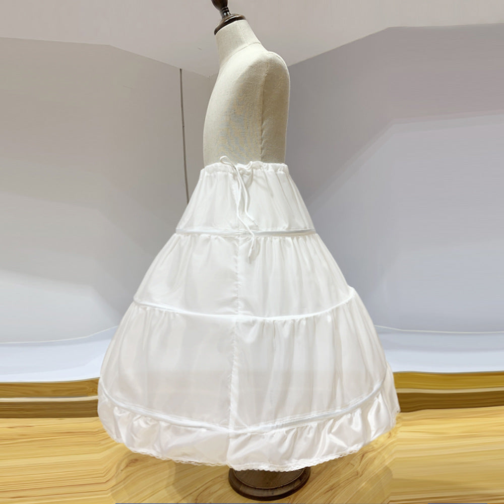 Children's 55CM Ball Gown Petticoat – Three Layers, Single Steel Hoop for Formal Dresses