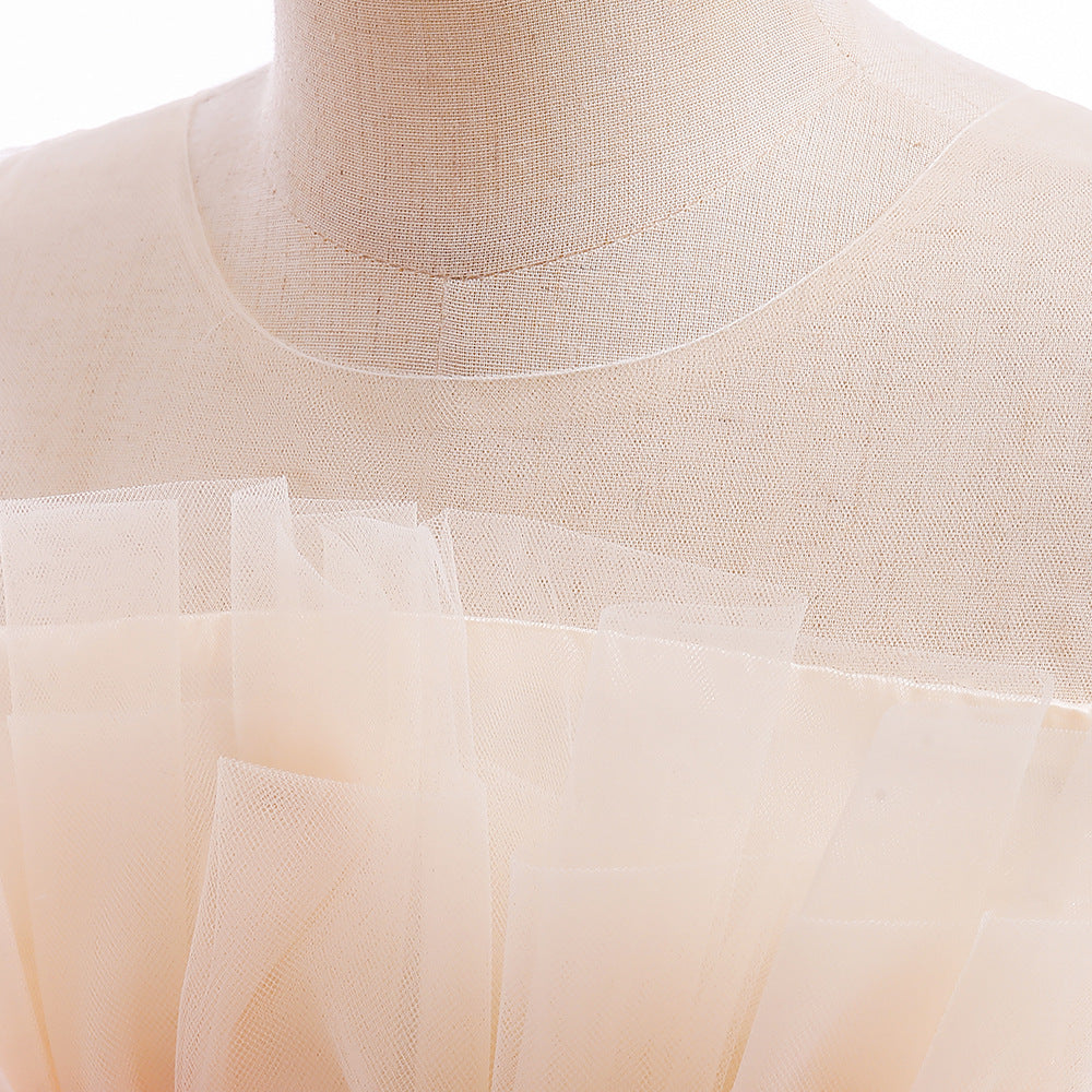 Cute Colorblock Mesh Cake Dress for Girls – Party & Wedding Flower Girl Frock