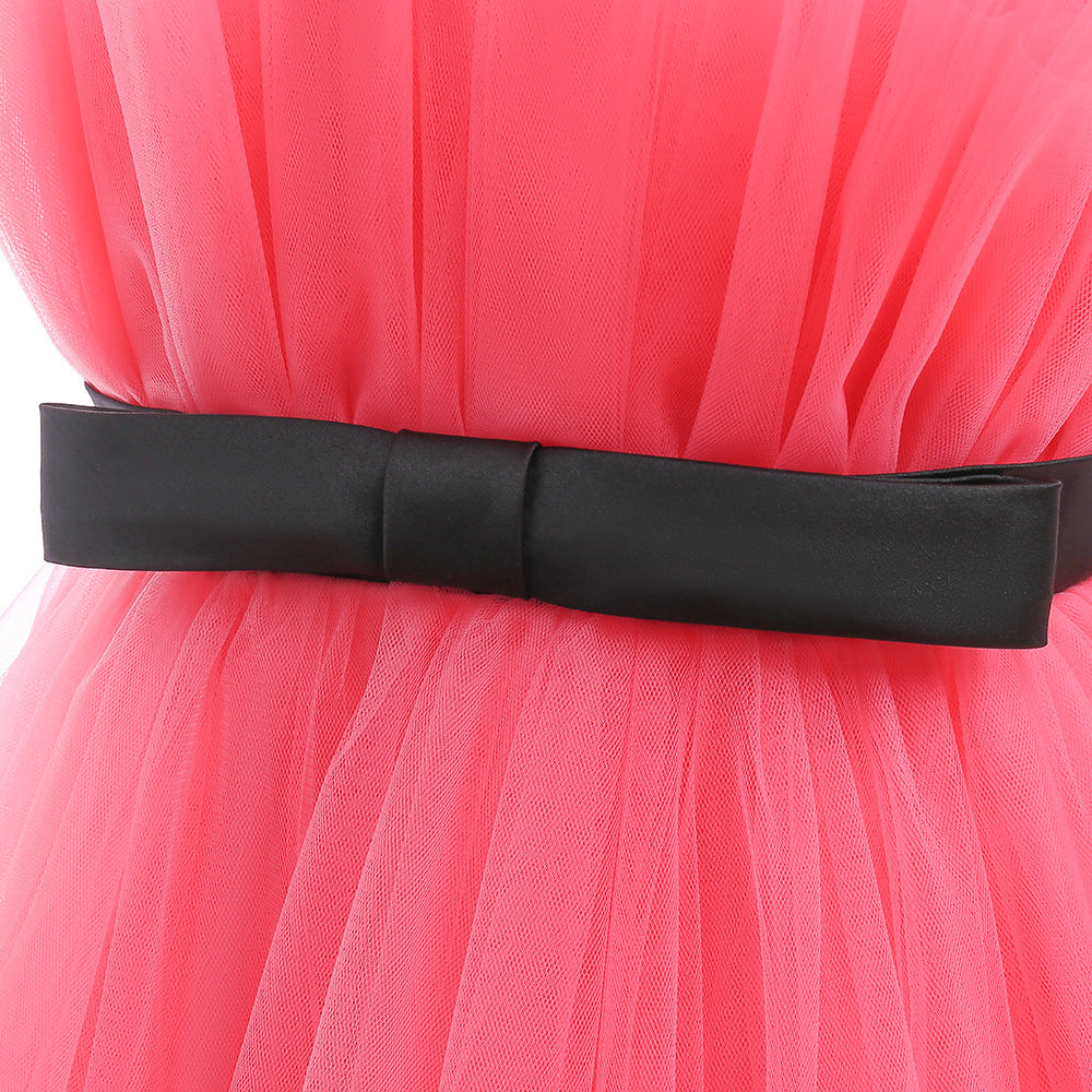 Cute Colorblock Mesh Cake Dress for Girls – Party & Wedding Flower Girl Frock