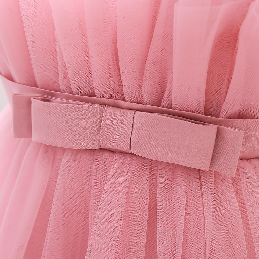 Cute Colorblock Mesh Cake Dress for Girls – Party & Wedding Flower Girl Frock