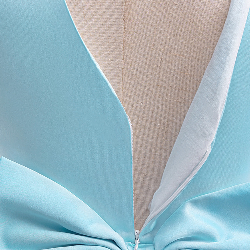 Charming High-Low A-Line Satin & Tulle Girl's Party Dress with Bow & Lace