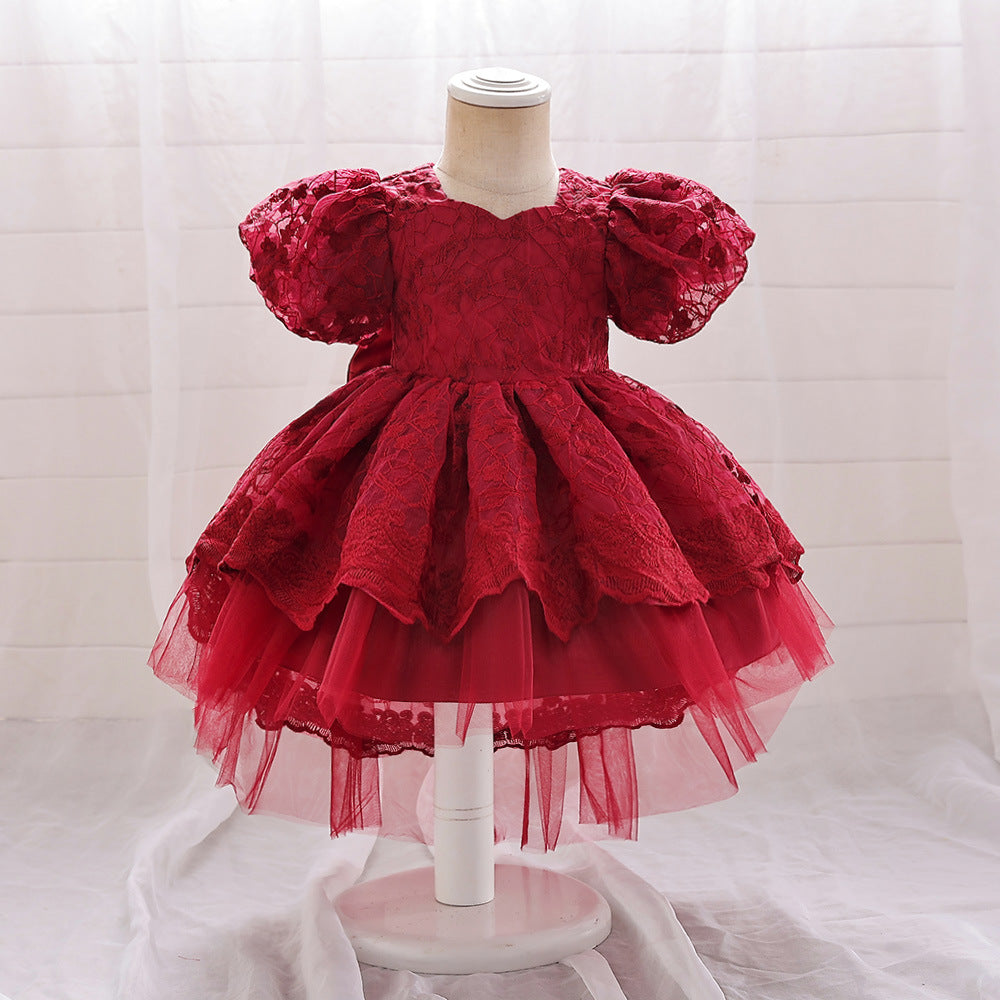 Adorable A-line High-Low Tulle Princess Dress for Girls 2-6