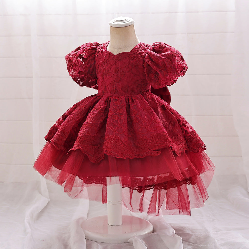 Adorable A-line High-Low Tulle Princess Dress for Girls 2-6