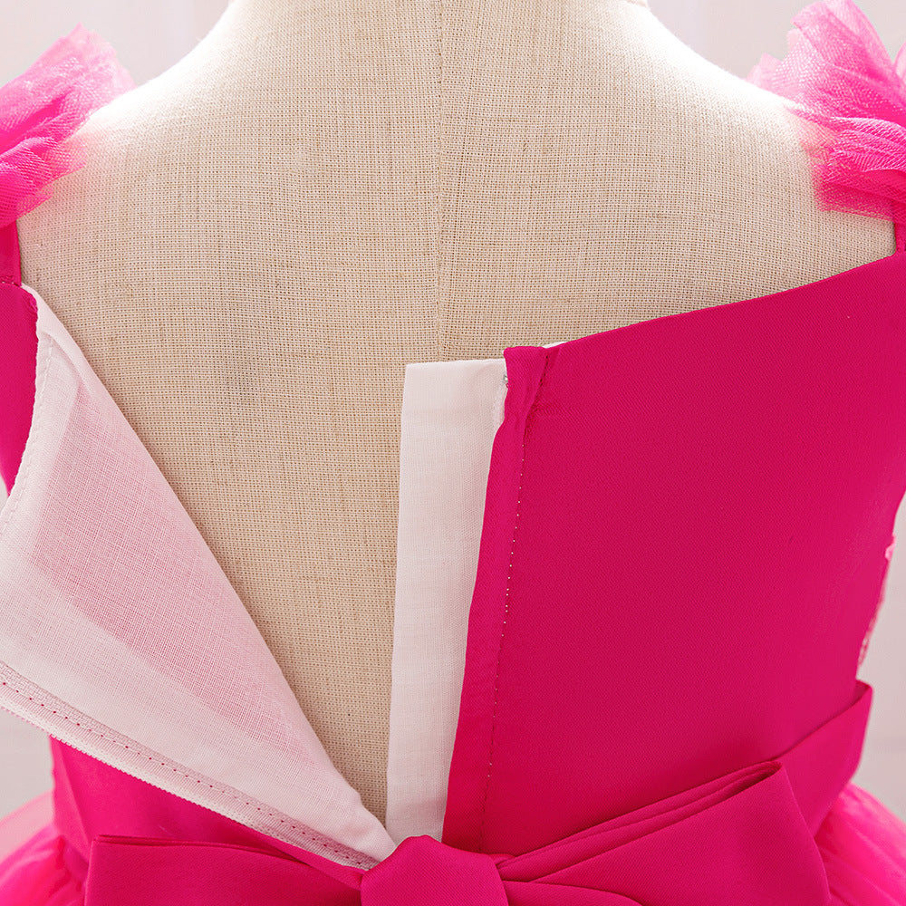 Adorable A-Line Lace & Tulle Bow Dress for Girls | Perfect for Parties & Weddings