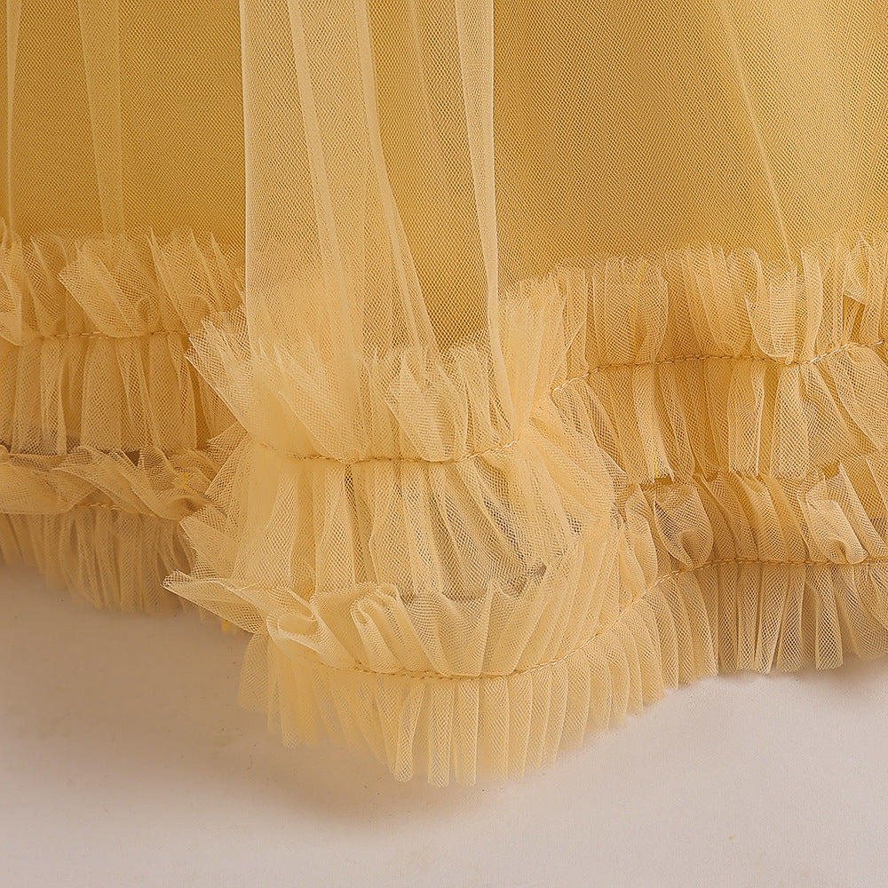 Maxi Lace Tulle A-Line Dress for Girls – Cute Birthday & Party Gown