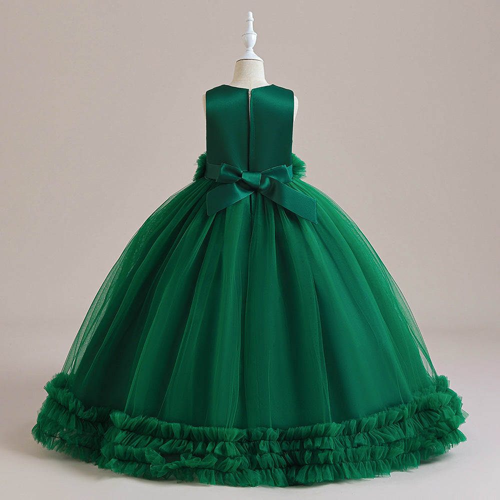 Maxi Lace Tulle A-Line Dress for Girls – Cute Birthday & Party Gown
