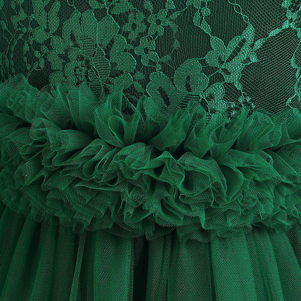Maxi Lace Tulle A-Line Dress for Girls – Cute Birthday & Party Gown