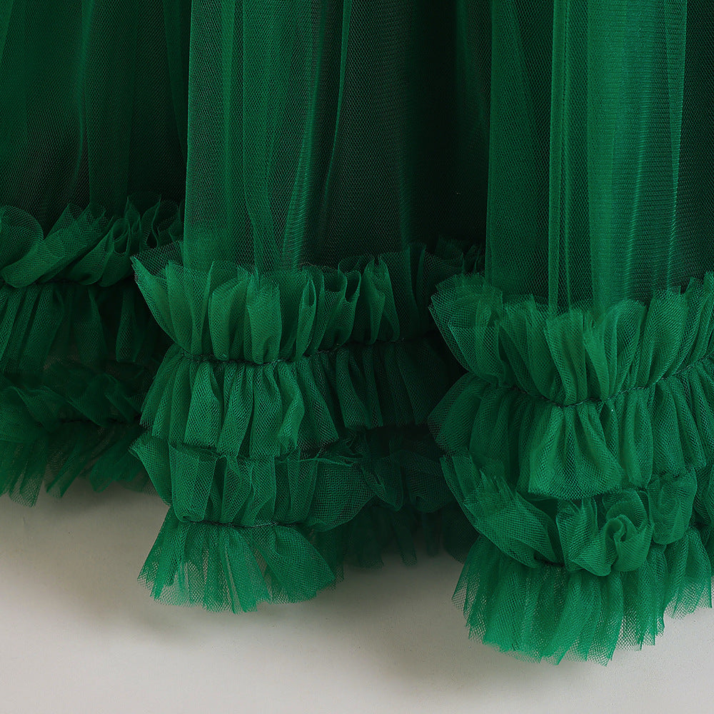 Maxi Lace Tulle A-Line Dress for Girls – Cute Birthday & Party Gown