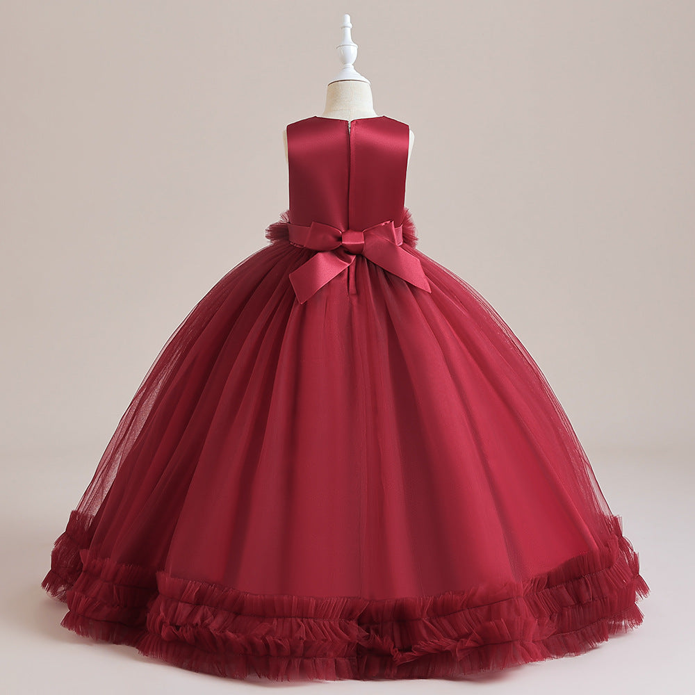Maxi Lace Tulle A-Line Dress for Girls – Cute Birthday & Party Gown