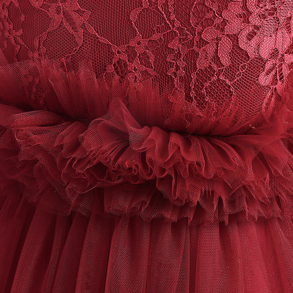 Maxi Lace Tulle A-Line Dress for Girls – Cute Birthday & Party Gown