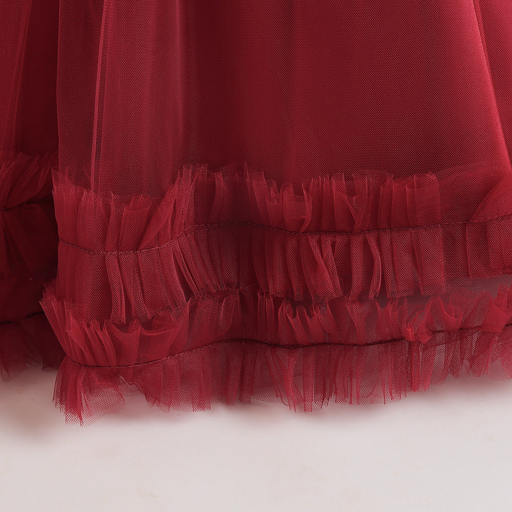Maxi Lace Tulle A-Line Dress for Girls – Cute Birthday & Party Gown