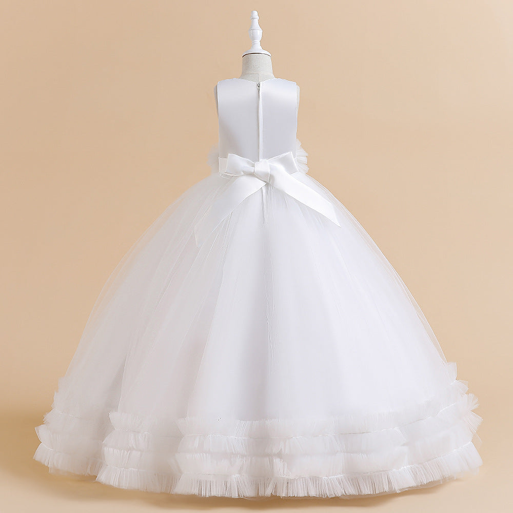 Maxi Lace Tulle A-Line Dress for Girls – Cute Birthday & Party Gown