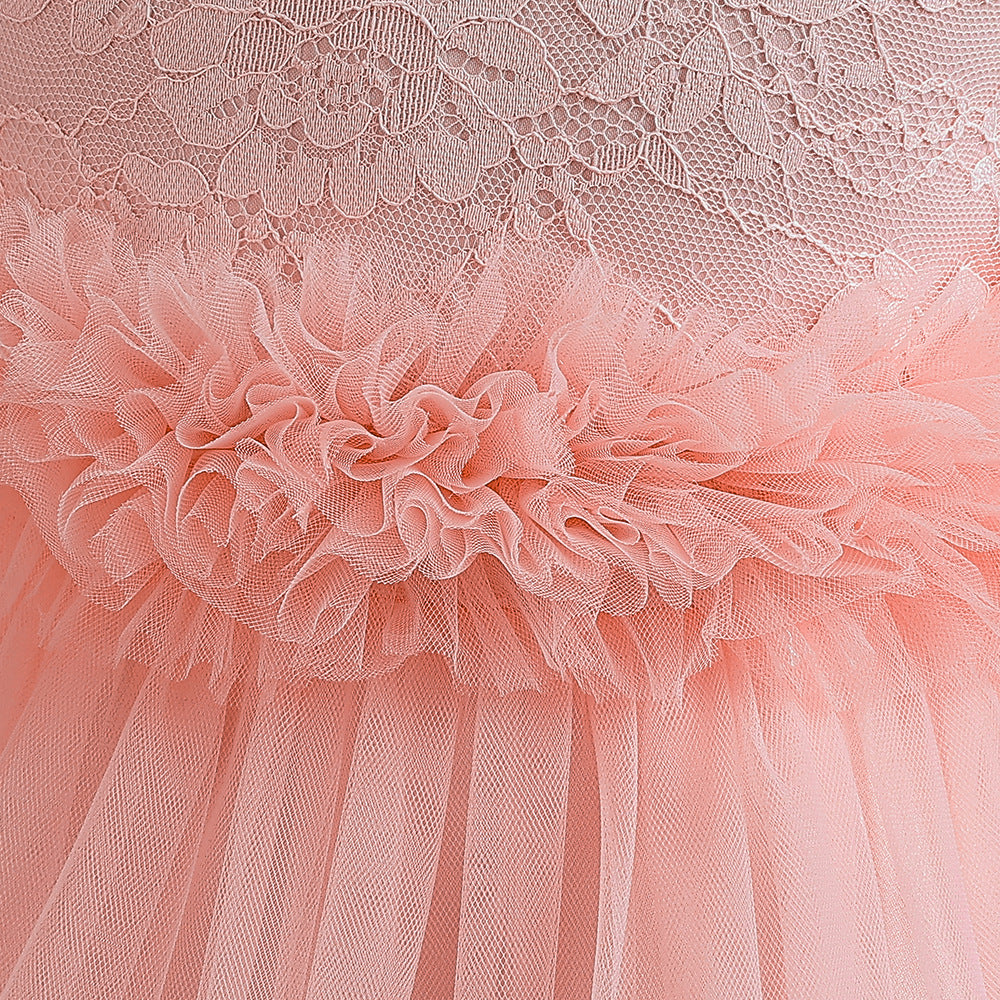 Maxi Lace Tulle A-Line Dress for Girls – Cute Birthday & Party Gown