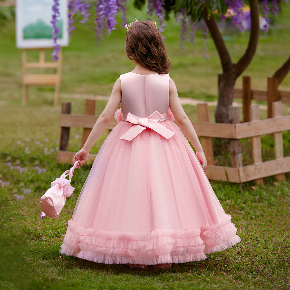 Maxi Lace Tulle A-Line Dress for Girls – Cute Birthday & Party Gown