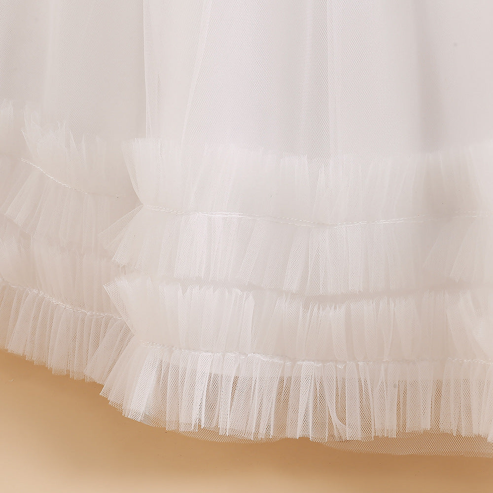 Maxi Lace Tulle A-Line Dress for Girls – Cute Birthday & Party Gown