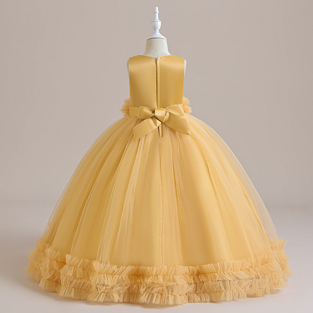Maxi Lace Tulle A-Line Dress for Girls – Cute Birthday & Party Gown