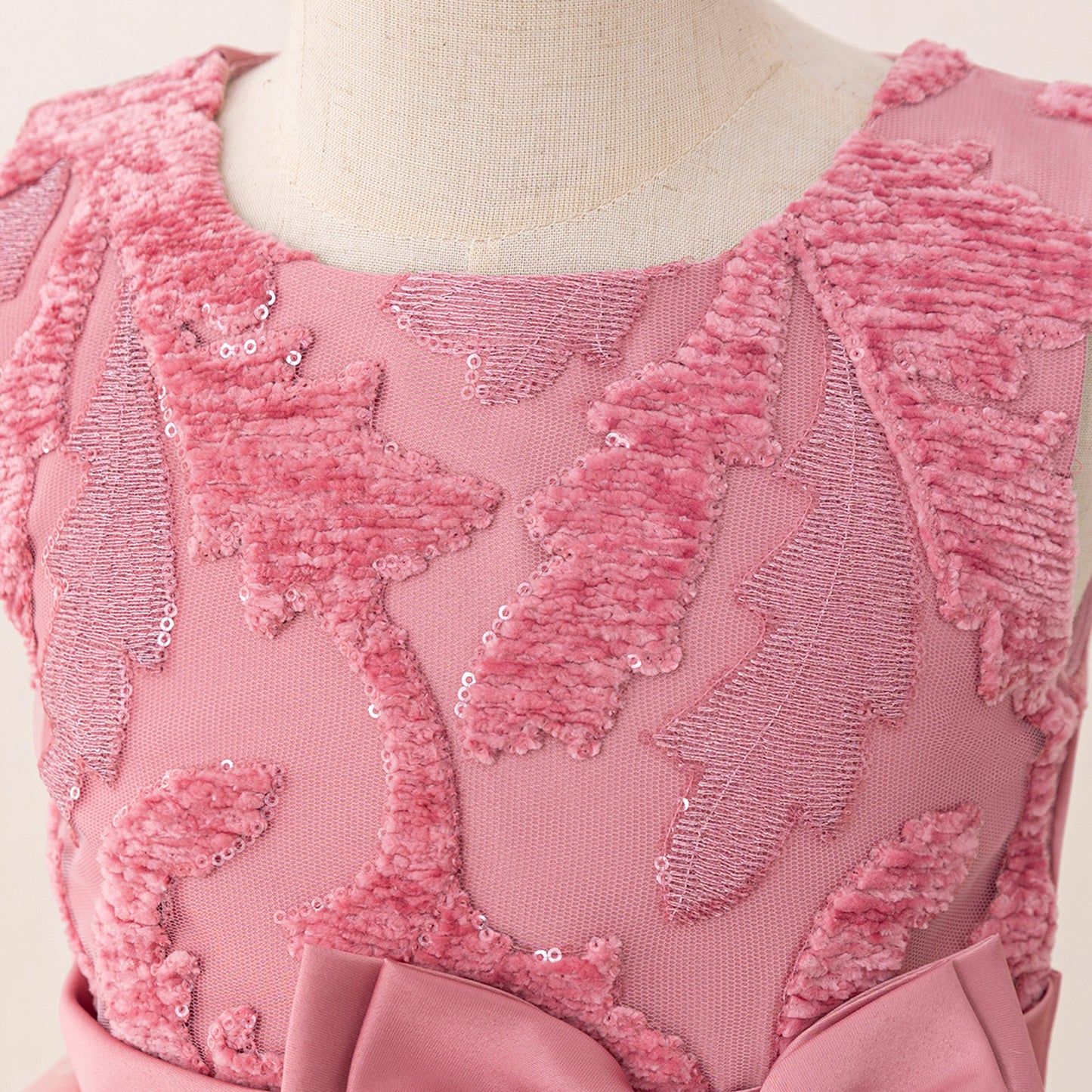 Cute Pink Maxi Tulle Party Dress for Girls with Embroidery & Bowknot, Ages 2-10