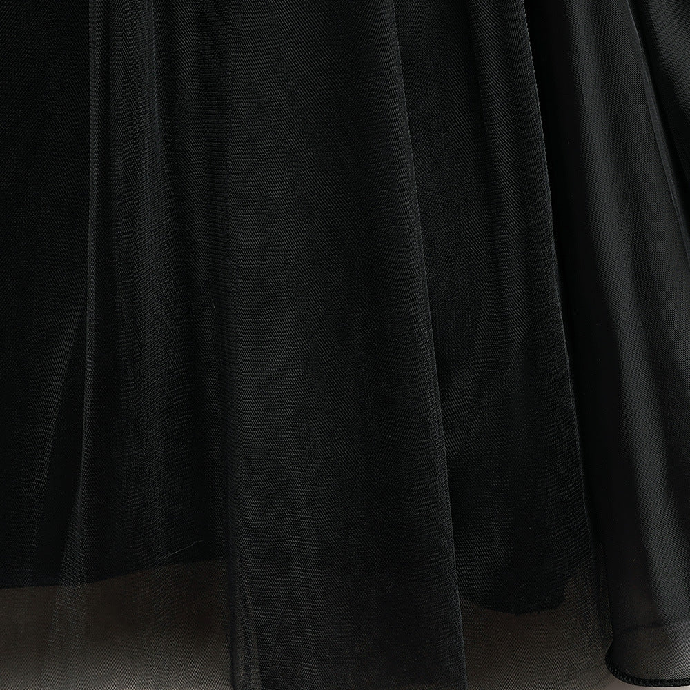 Cute Off Shoulder Maxi Tulle Dress with Sequins & Lace for Girls Aged 4-13