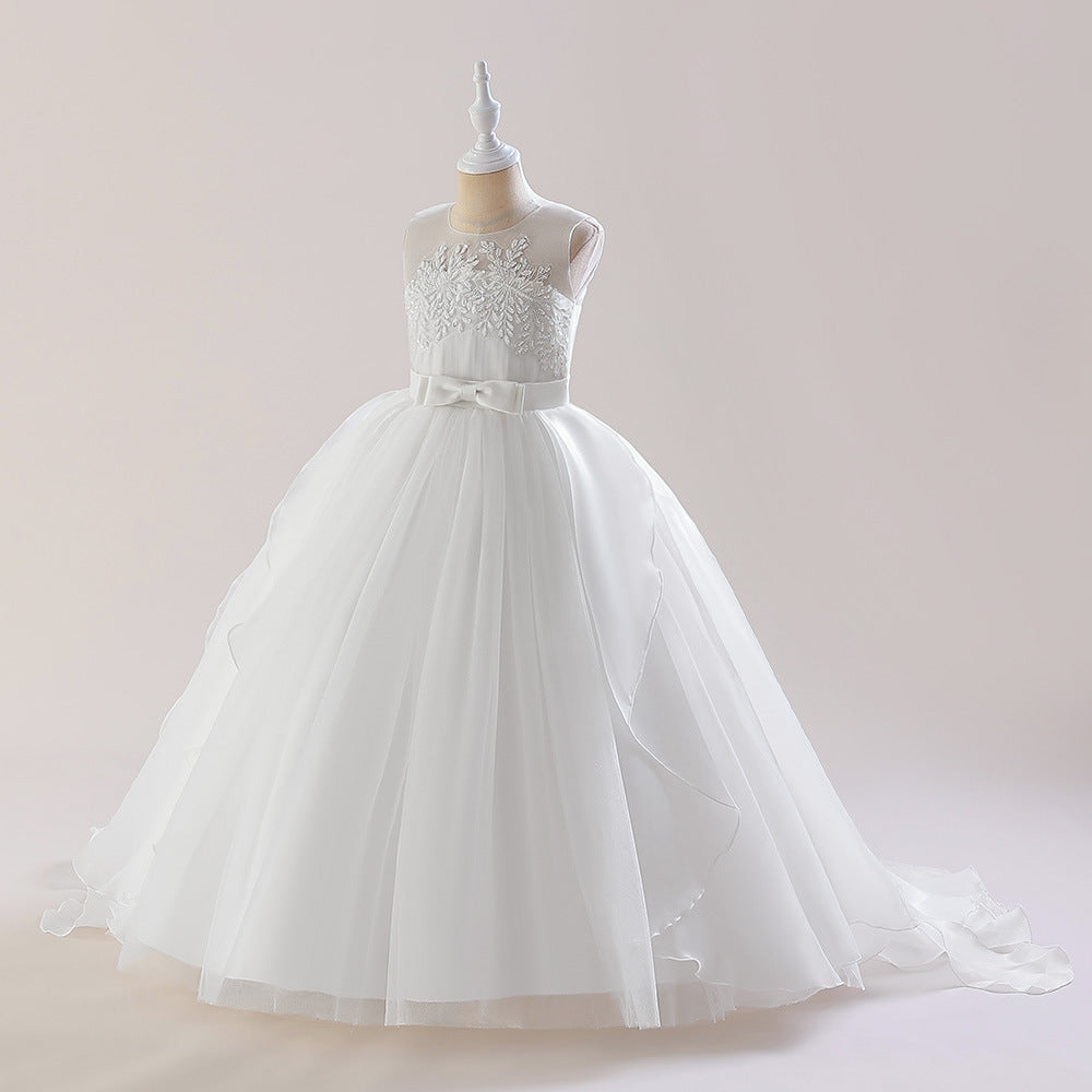 Cute Off Shoulder Maxi Tulle Dress with Sequins & Lace for Girls Aged 4-13