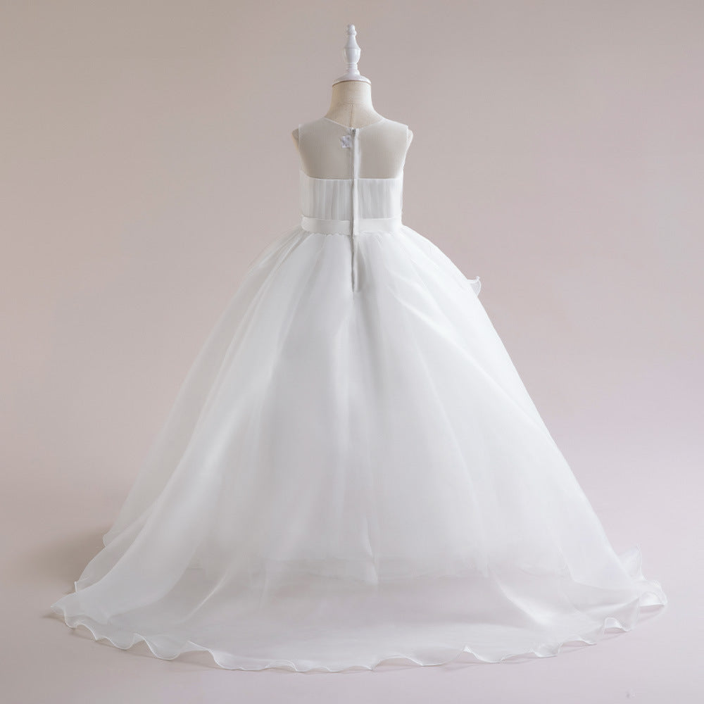Cute Off Shoulder Maxi Tulle Dress with Sequins & Lace for Girls Aged 4-13