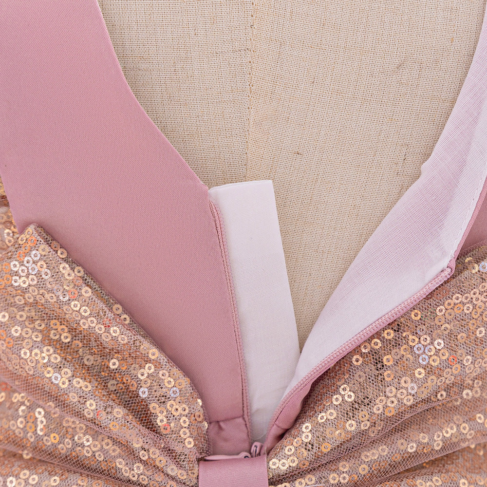 A-Line Sequin Satin Princess Birthday Dress for Baby Girls | Cute Party & Formal Wear
