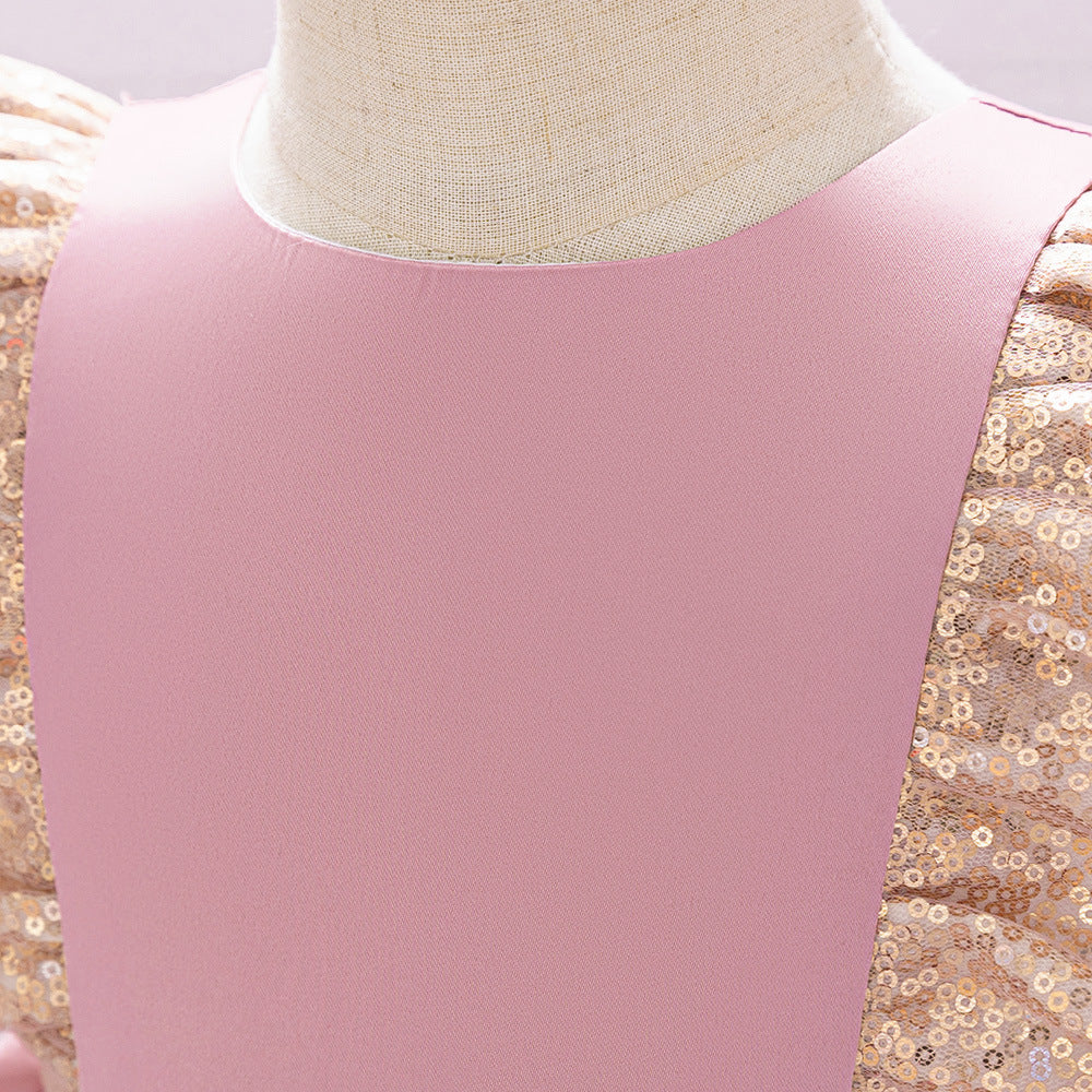 A-Line Sequin Satin Princess Birthday Dress for Baby Girls | Cute Party & Formal Wear