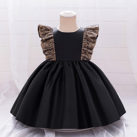 Frocklet A-Line Sequin Satin Princess Birthday Dress for Baby Girls | Cute Party & Formal Wear 1