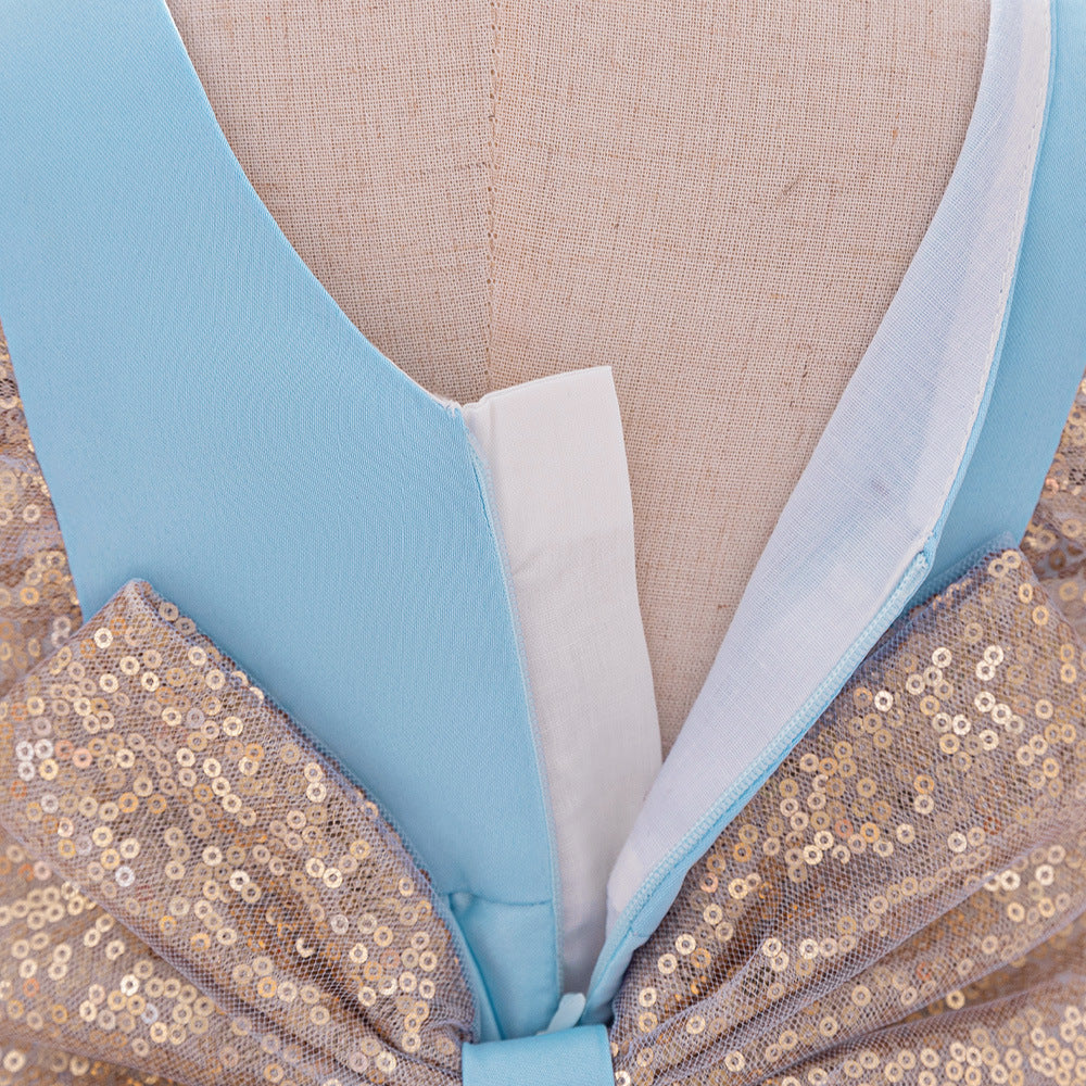 A-Line Sequin Satin Princess Birthday Dress for Baby Girls | Cute Party & Formal Wear