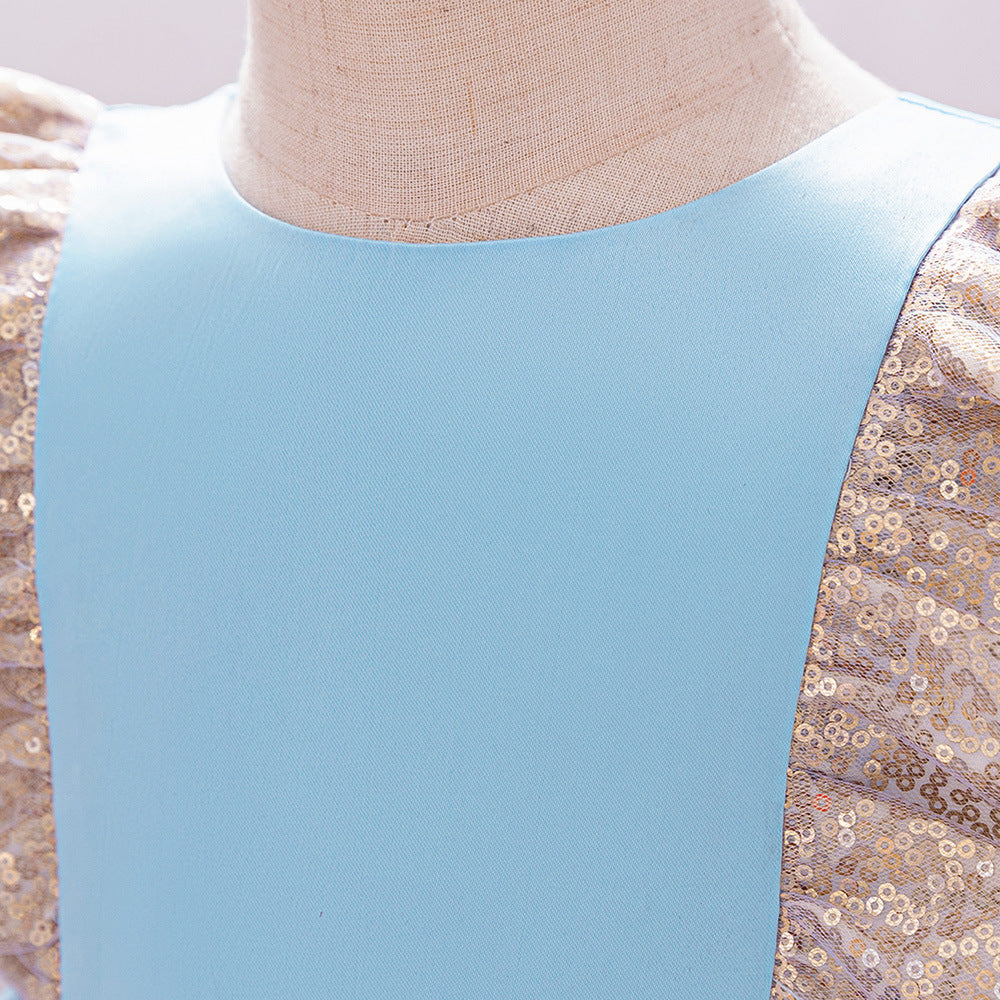 A-Line Sequin Satin Princess Birthday Dress for Baby Girls | Cute Party & Formal Wear