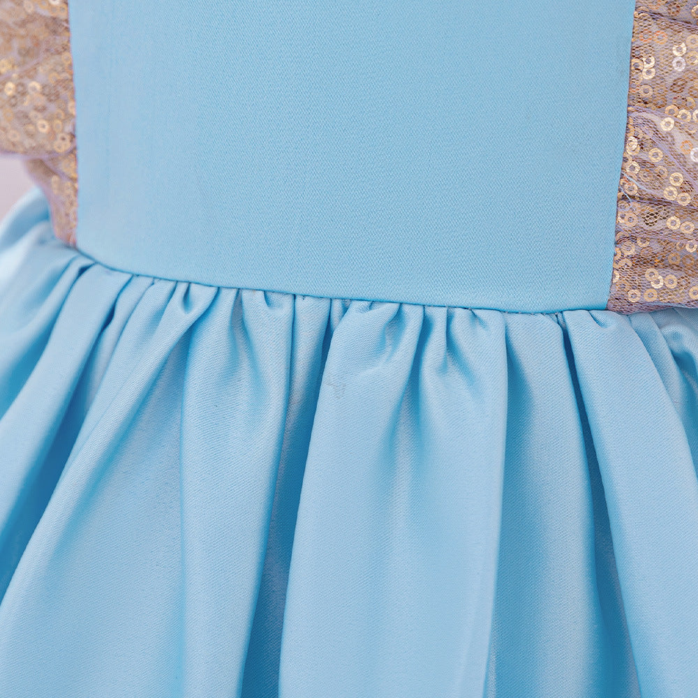 A-Line Sequin Satin Princess Birthday Dress for Baby Girls | Cute Party & Formal Wear