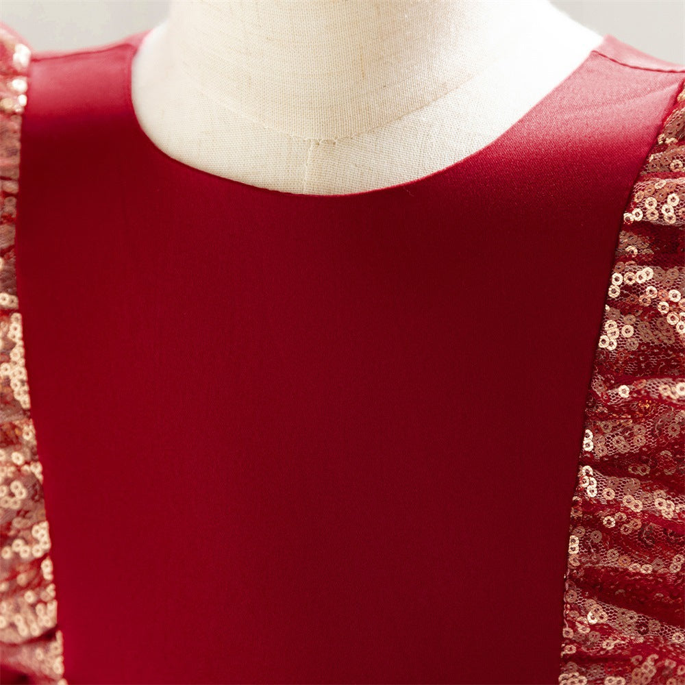 A-Line Sequin Satin Princess Birthday Dress for Baby Girls | Cute Party & Formal Wear