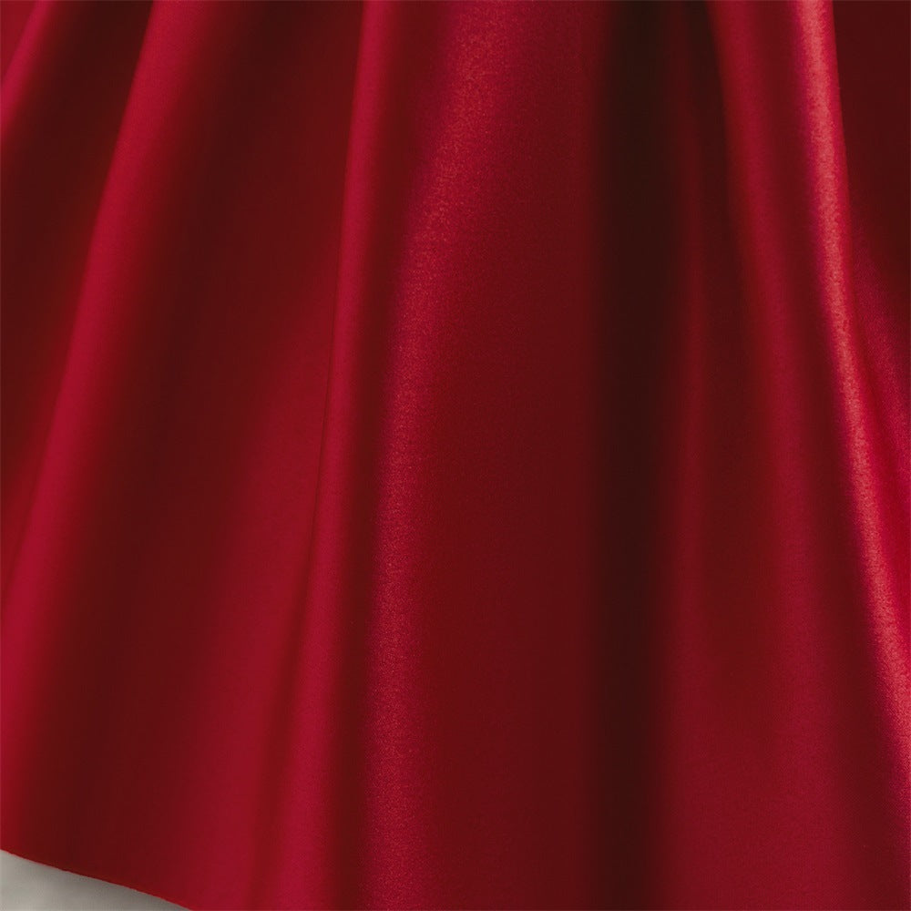 A-Line Sequin Satin Princess Birthday Dress for Baby Girls | Cute Party & Formal Wear