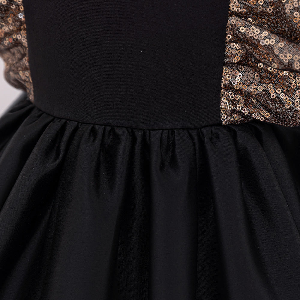 A-Line Sequin Satin Princess Birthday Dress for Baby Girls | Cute Party & Formal Wear