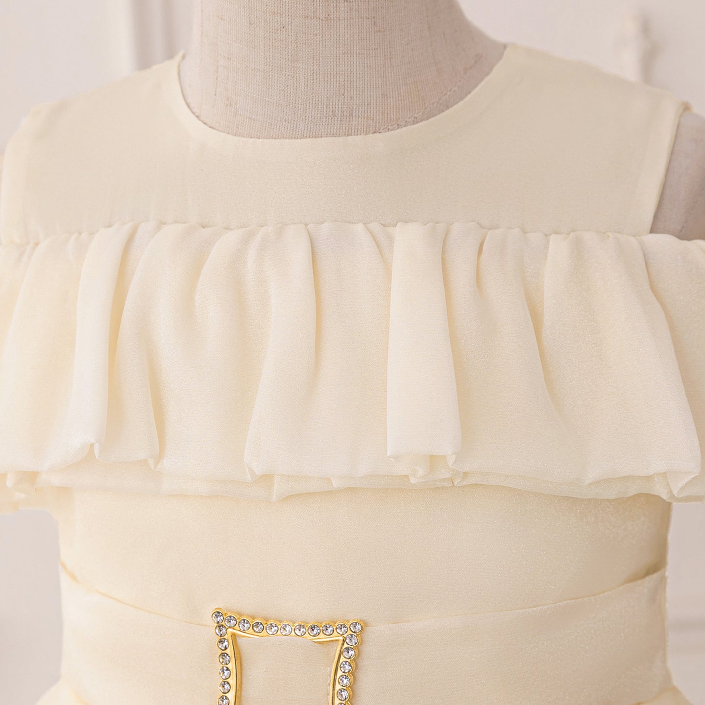 Cute A-line Ruffle Princess Dress for Girls | Tea Length Kids Party Gown