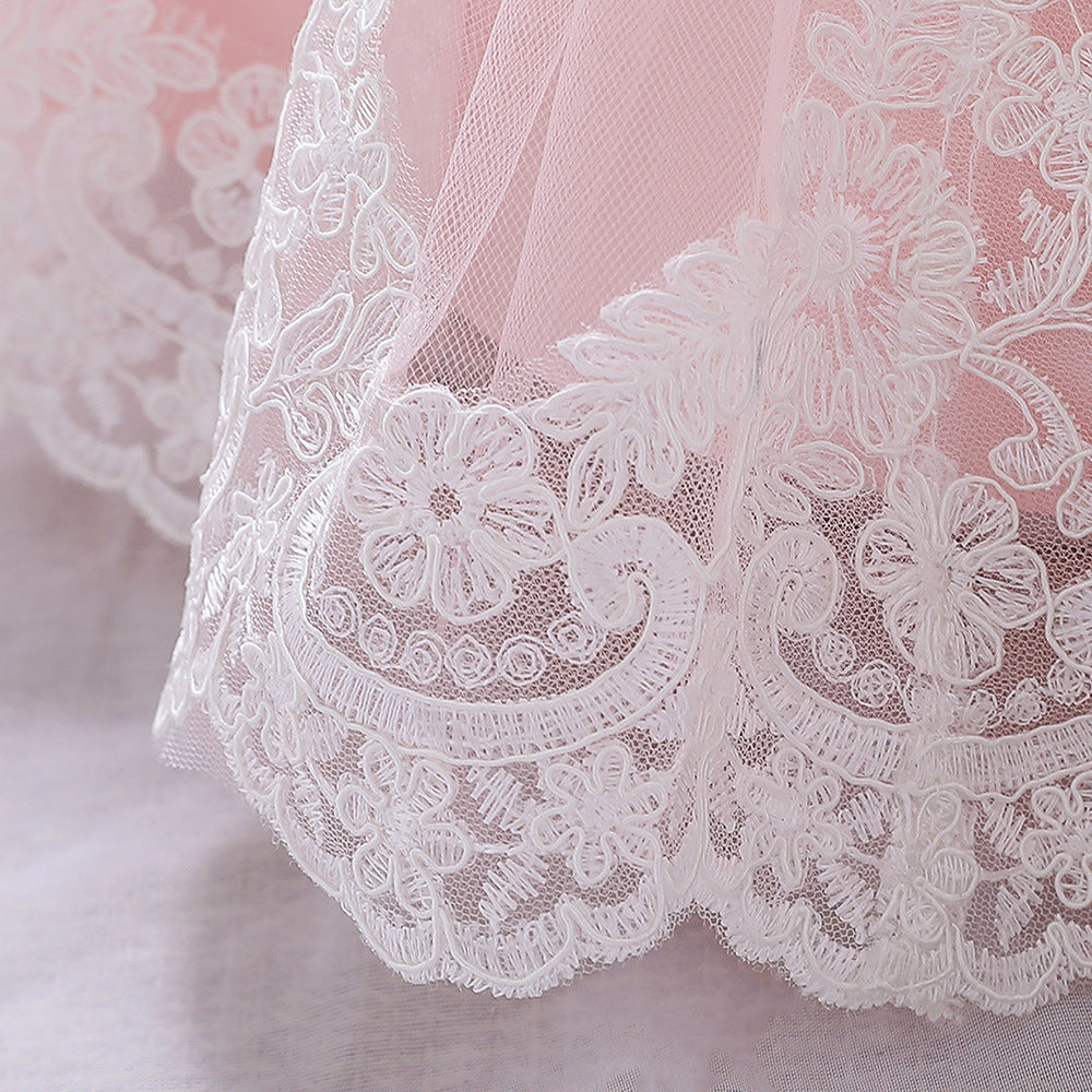 Adorable A-Line Tulle & Lace Birthday Dress for Babies | Long Sleeve Flower Girl Outfit