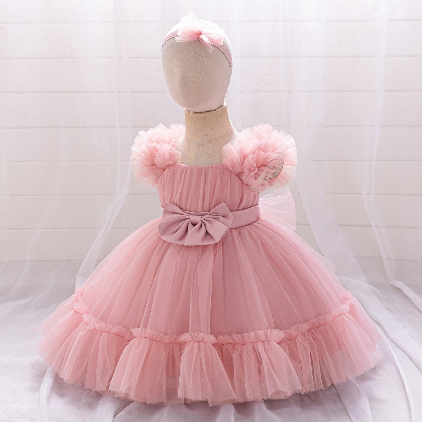 Cute Tulle Princess Dress for Girls | A-Line Tea Length Flower Girl Dress