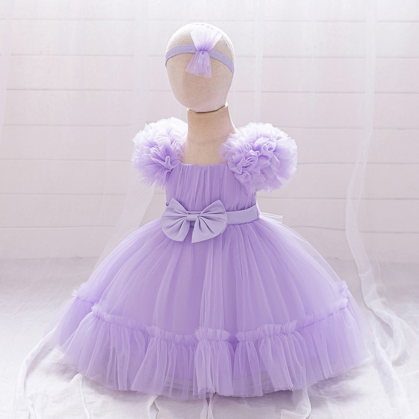 Cute Tulle Princess Dress for Girls | A-Line Tea Length Flower Girl Dress