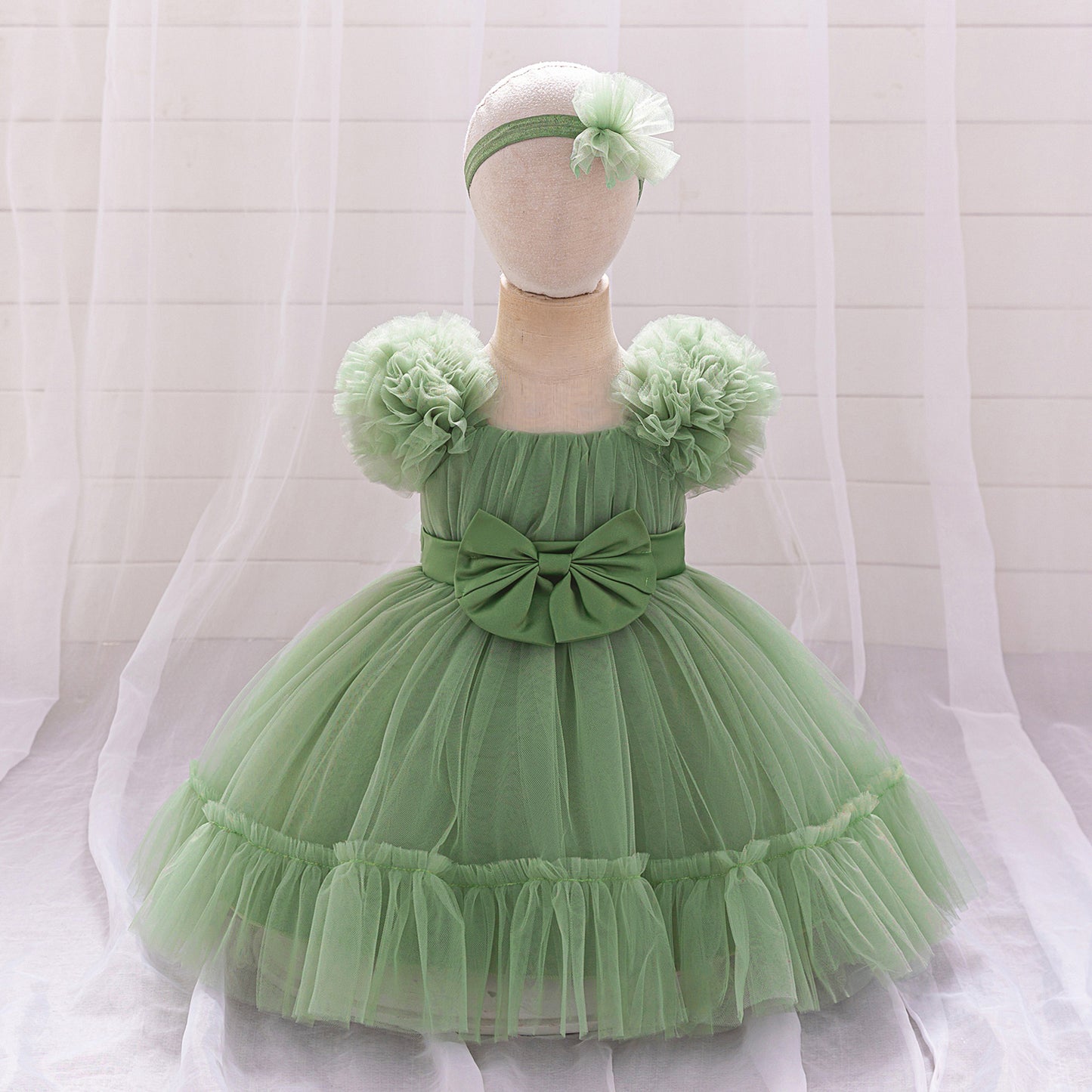 Cute Tulle Princess Dress for Girls | A-Line Tea Length Flower Girl Dress