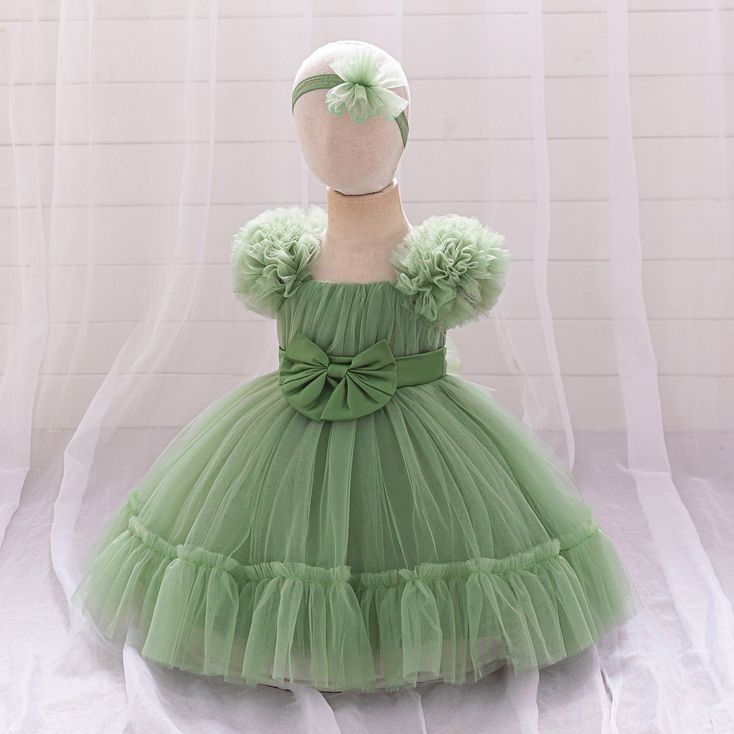 Cute Tulle Princess Dress for Girls | A-Line Tea Length Flower Girl Dress