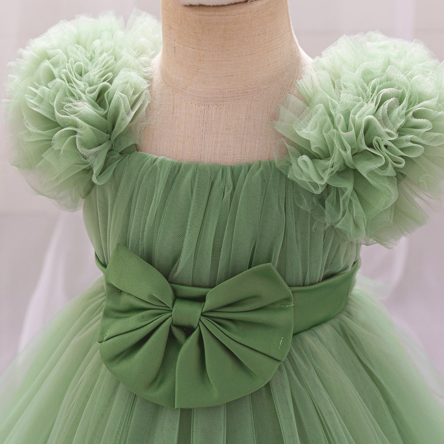 Cute Tulle Princess Dress for Girls | A-Line Tea Length Flower Girl Dress