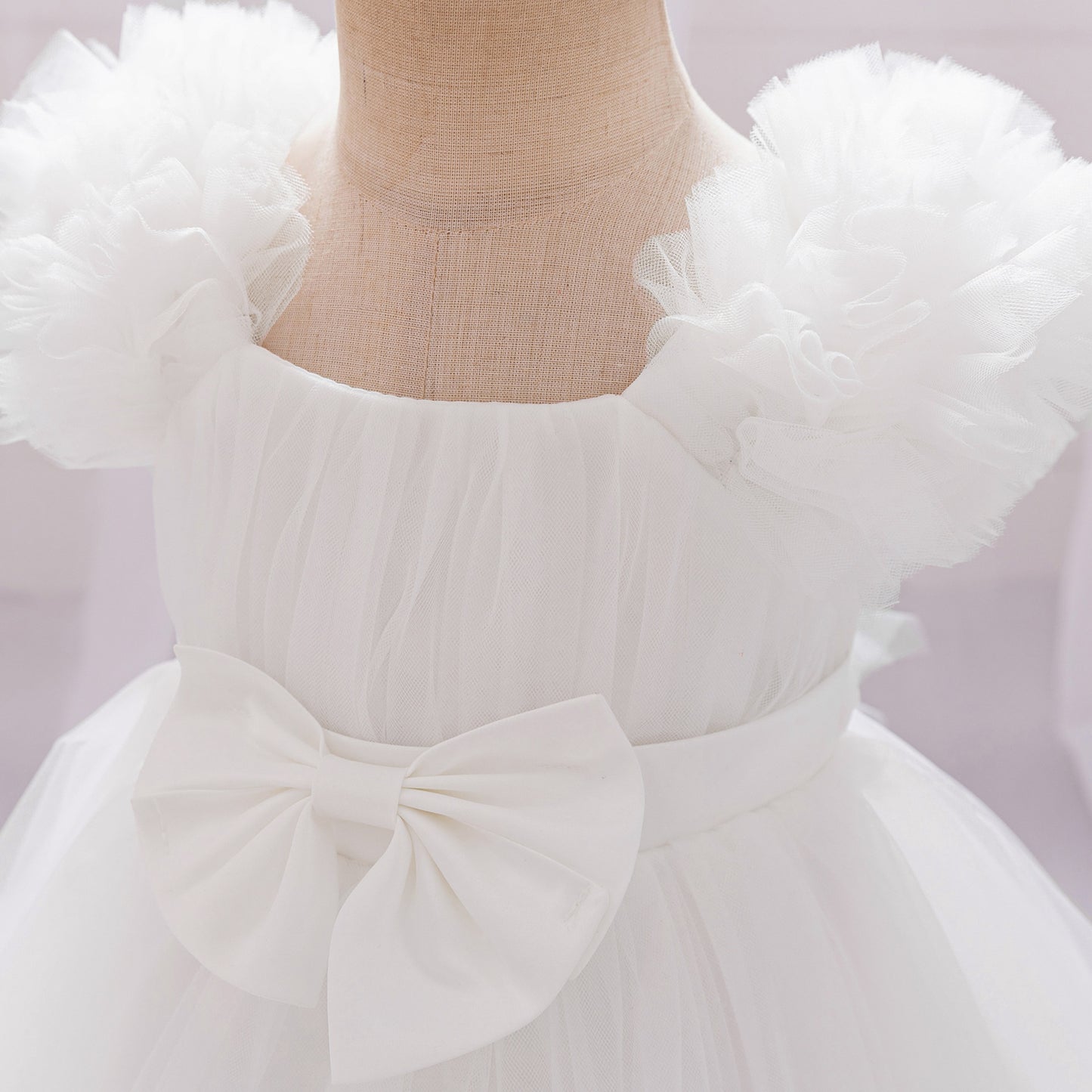 Cute Tulle Princess Dress for Girls | A-Line Tea Length Flower Girl Dress