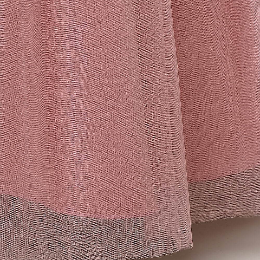 A-Line Bowknot Tulle Flower Girl Maxi Dress | Cute Kids Party Gown