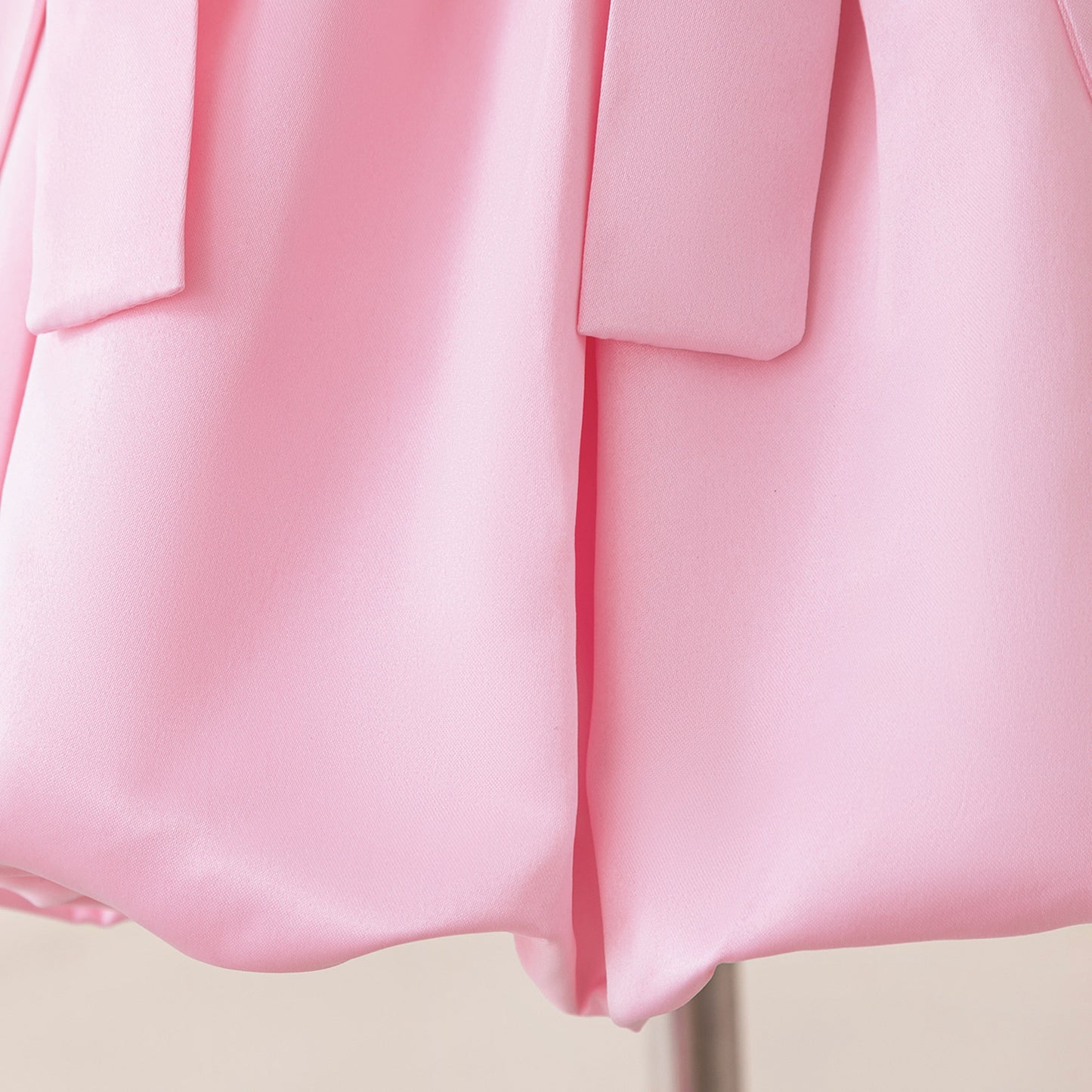 Pink Bowknot Satin Princess Dress – A-Line Tea Length for Girls (9M-4Y)