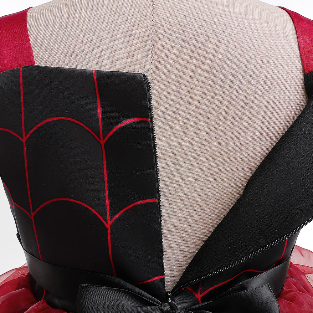 Frocklet Cute Cartoon Print Princess Dress – A-Line Ruffle Tea Length for Girls 59